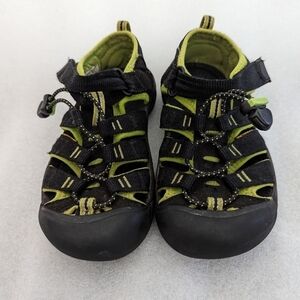 KEEN black and green kids sandals boys size 2